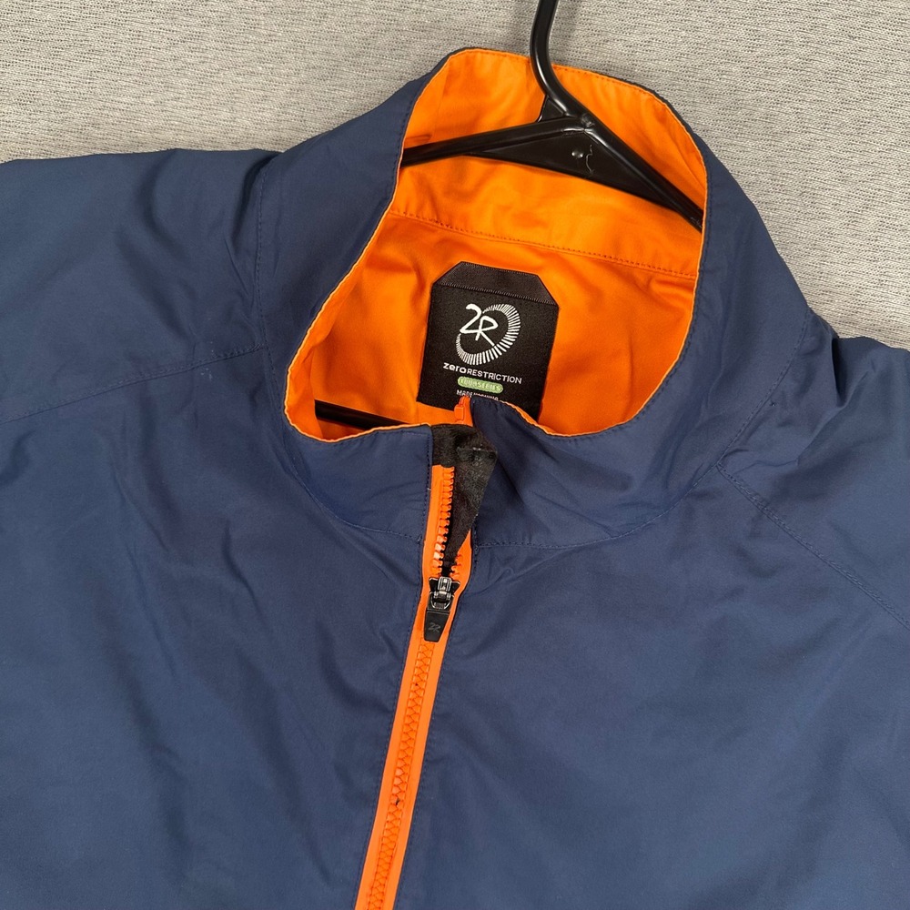 Zero Restriction Tour Series Windbreaker Mens XXL Golf Half Zip Navy Orange SS